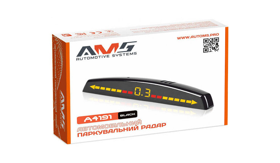Задний парковочный радар AMS A4191 Black/Silver/White
